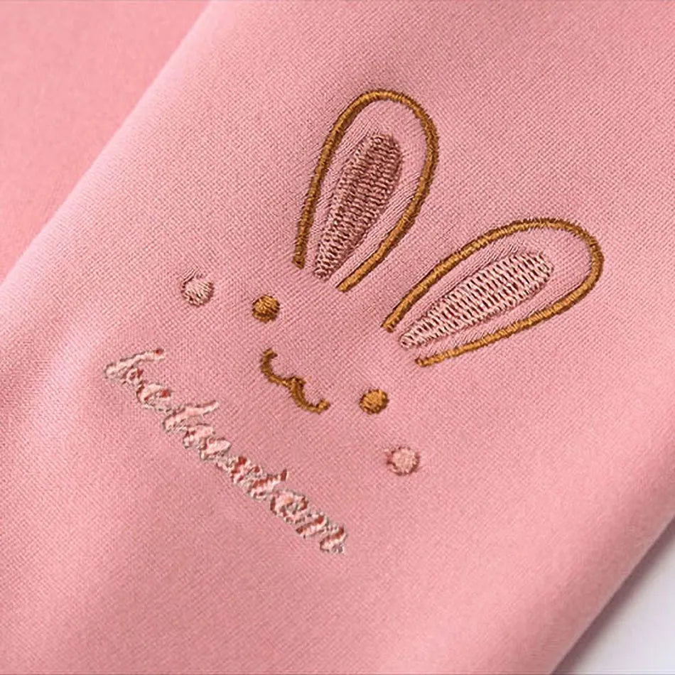 Girl's Thermal Leggings with rabbits print