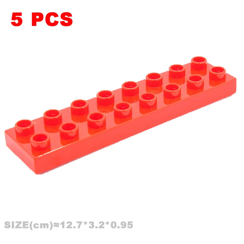 Big Building Blocks Compatible With Duploes Base Bricks Thick Thin Square Assemble Children's DIY Educational Creative Toys