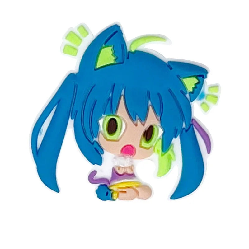 Hatsune Miku Shoe Buckle Kawaii Summer Hole Shoes Sandals Sneaker Decorations Accessories DIY Shoes Flower Decorations Gift
