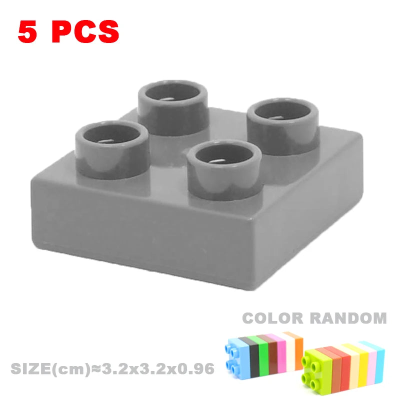 Big Building Blocks Compatible With Duploes Base Bricks Thick Thin Square Assemble Children's DIY Educational Creative Toys
