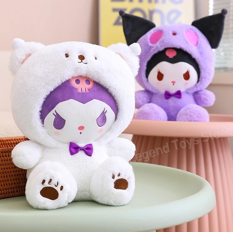 Sanrio Kuromi Plush Accessories Room Decor Stuffed Kawaii Movies & Tv Stuff Car Accessories Purple White Kuromi Toys For Kids