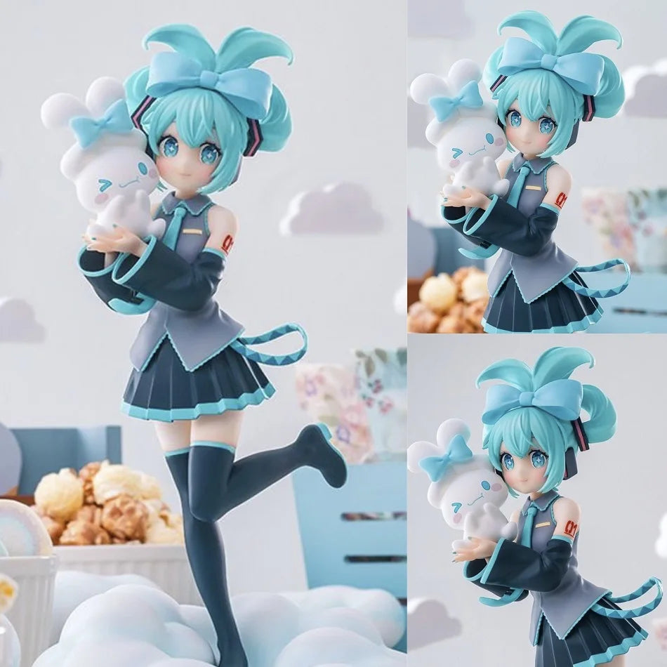 Anime Hatsune Miku X Cinnamoroll Figure panda swan series Cute Statue 18-22cm PVC Model Doll Toy boy Birthday Christmas Gift