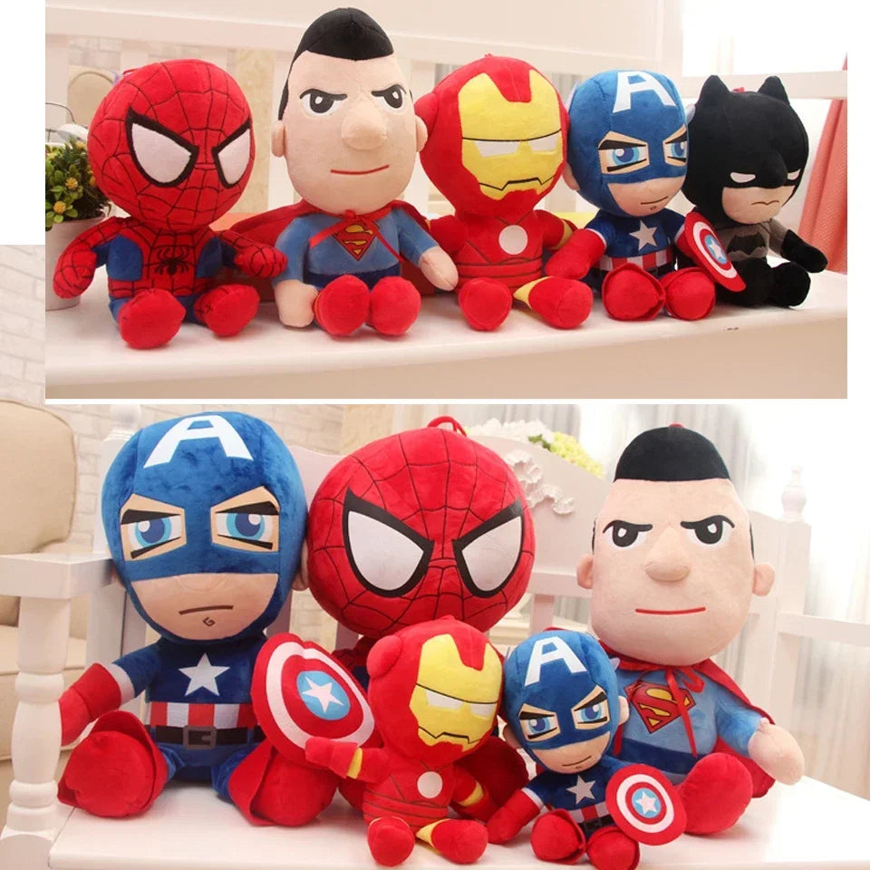 MARVEL MOVIES HEROS Spiderman 27cm Plush Toys Movie Dolls Marvel Avengers Soft Stuffed Hero Captain America Iron Christmas Gifts for Kids