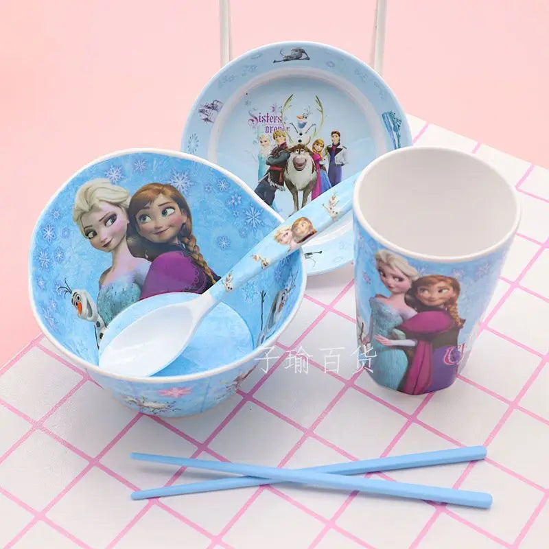 FROZEN MOVIE Elsa Anna Olaf cartoon children's bowl and spoon set personalized creative animation movie anti-fall tableware wholesale