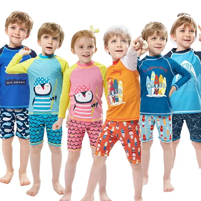 Kid's Cartoon Print Swimwear