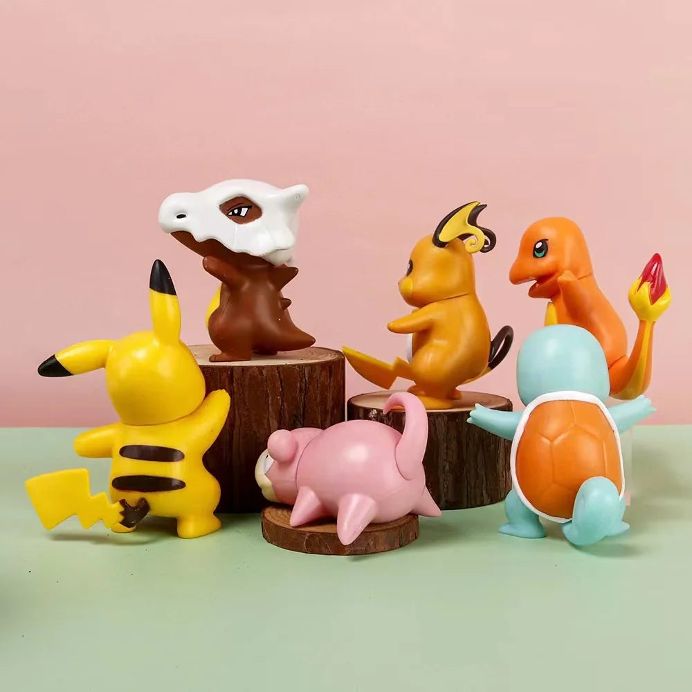 Cute Pokemon Anime Figures Pikachu Toys Model Charmander Psyduck Squirtle Jigglypuff Bulbasaur Kawaii Collect Dolls Kids Gift