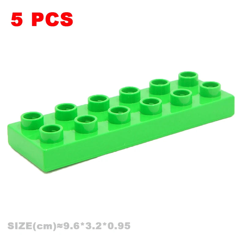 Big Building Blocks Compatible With Duploes Base Bricks Thick Thin Square Assemble Children's DIY Educational Creative Toys