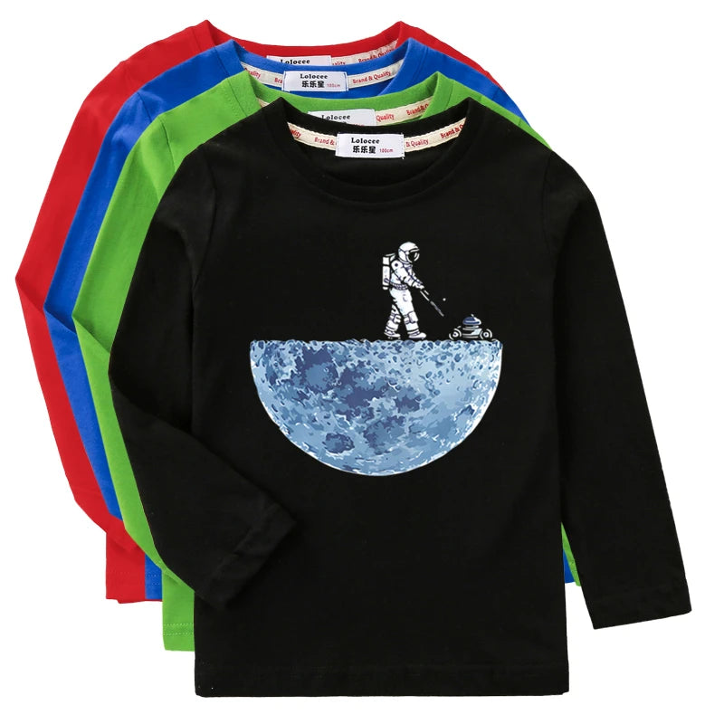 SPACE Themed Boys Long Sleeved Astronaut T-shirt
