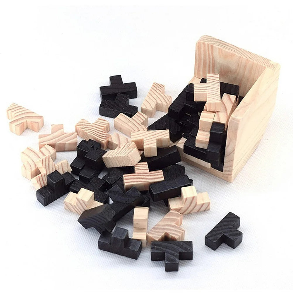 3D Cube Puzzle Interlocking Creative Educational Wooden Toy