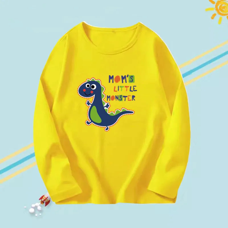 Beautiful PRINTED Long Sleeve O-neck Cotton T-shirts