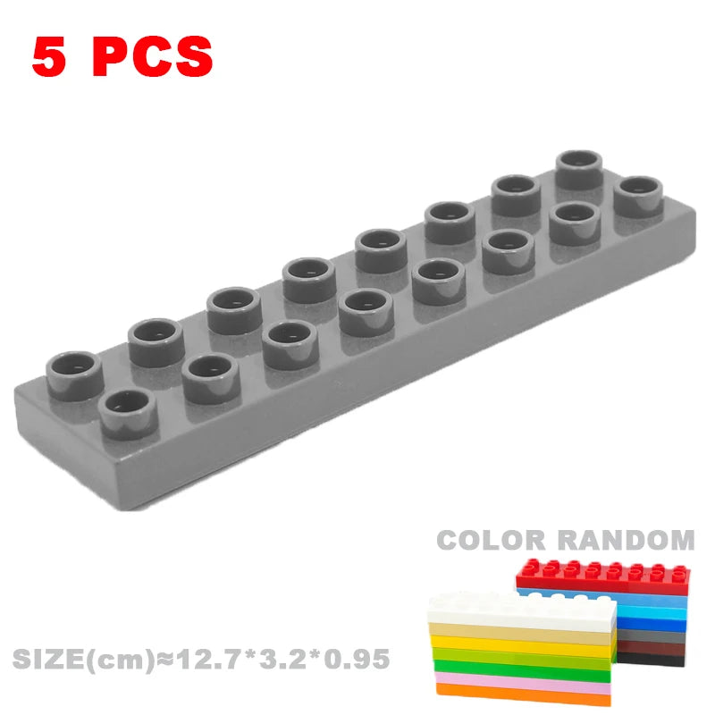 Big Building Blocks Compatible With Duploes Base Bricks Thick Thin Square Assemble Children's DIY Educational Creative Toys