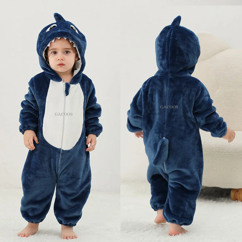 0 1 2 3 4 Years Kigurumi Pajamas for Toddler Baby Clothes Children Outfits Infant Dinosaur Unicorn Cat Monkey Cosplay Costumes