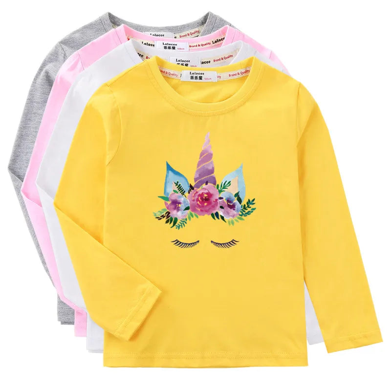 Girls Long Sleeve Casual Wear Cotton Tees