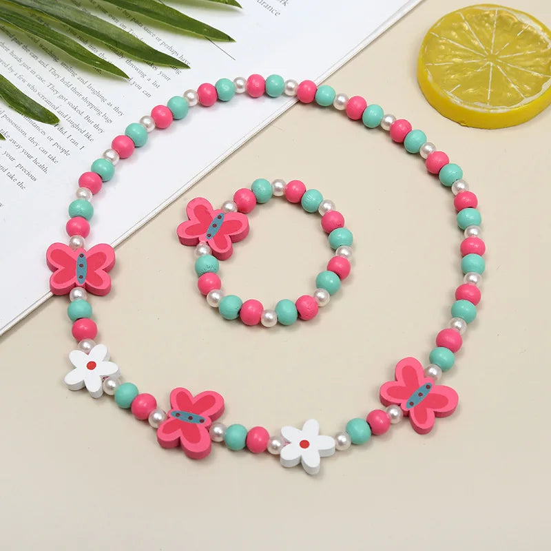2pcs/Set Clay Beads Necklace Bracelet