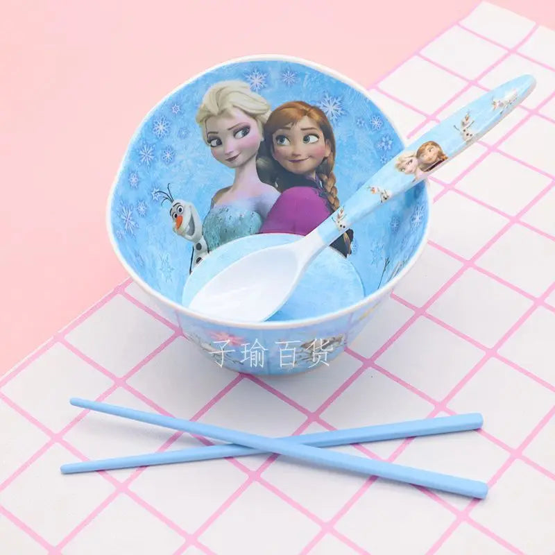 FROZEN MOVIE Elsa Anna Olaf cartoon children's bowl and spoon set personalized creative animation movie anti-fall tableware wholesale