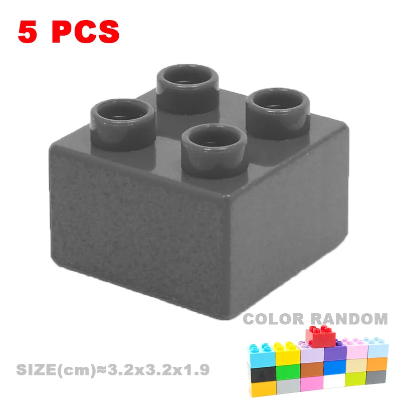 Big Building Blocks Compatible With Duploes Base Bricks Thick Thin Square Assemble Children's DIY Educational Creative Toys