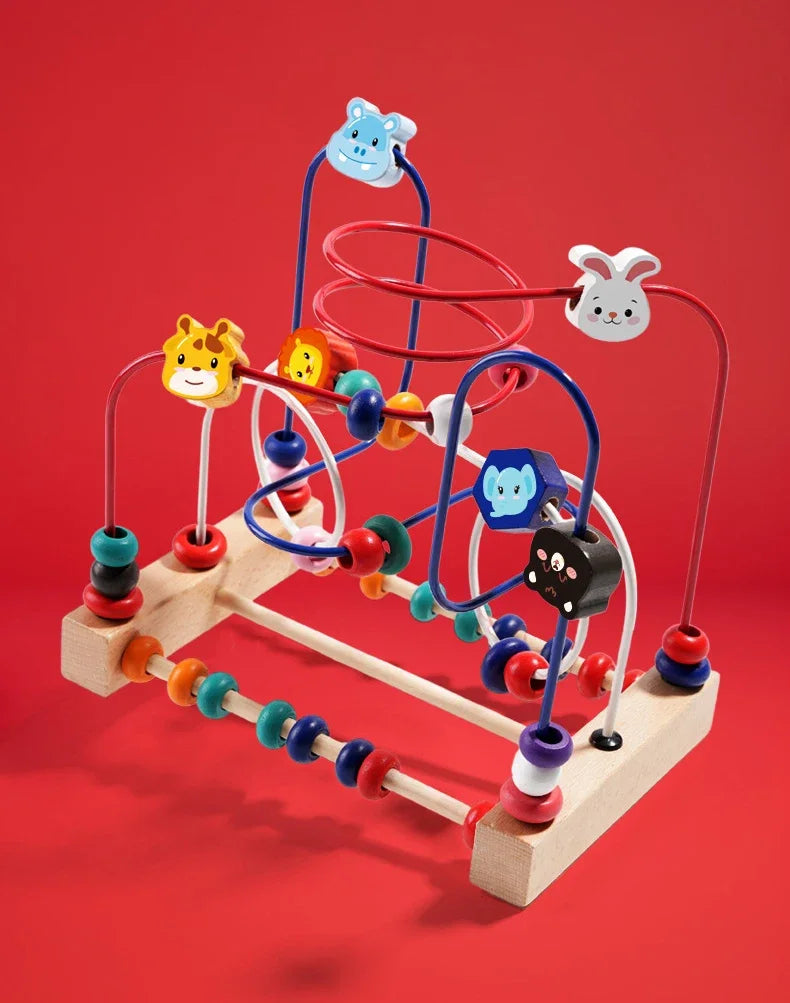 Montessori Baby Toys Wooden Roller Coaster Bead Maze Toddler Early Learning Educational Puzzle Math Toy for Children