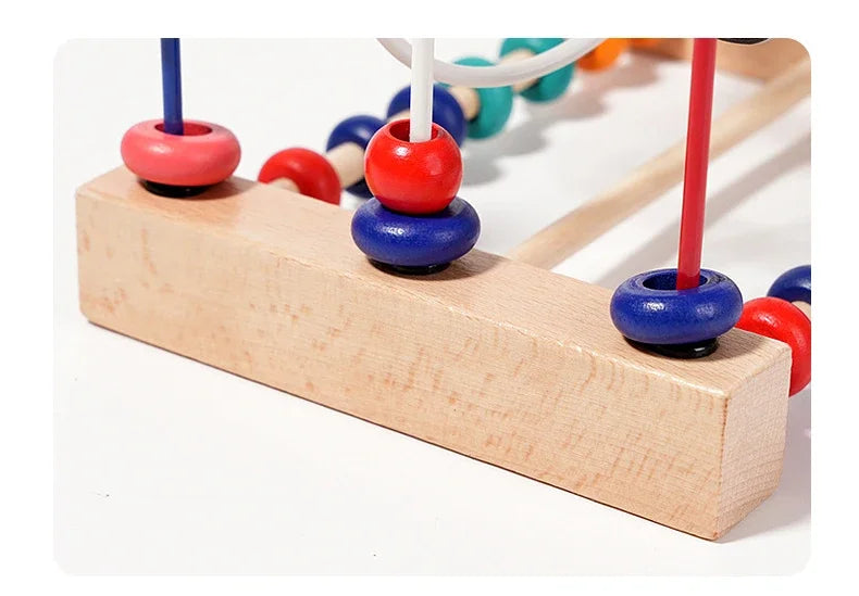 Montessori Baby Toys Wooden Roller Coaster Bead Maze Toddler Early Learning Educational Puzzle Math Toy for Children