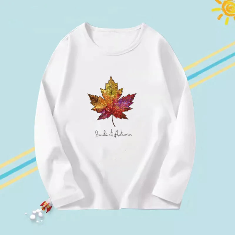 Beautiful PRINTED Long Sleeve O-neck Cotton T-shirts