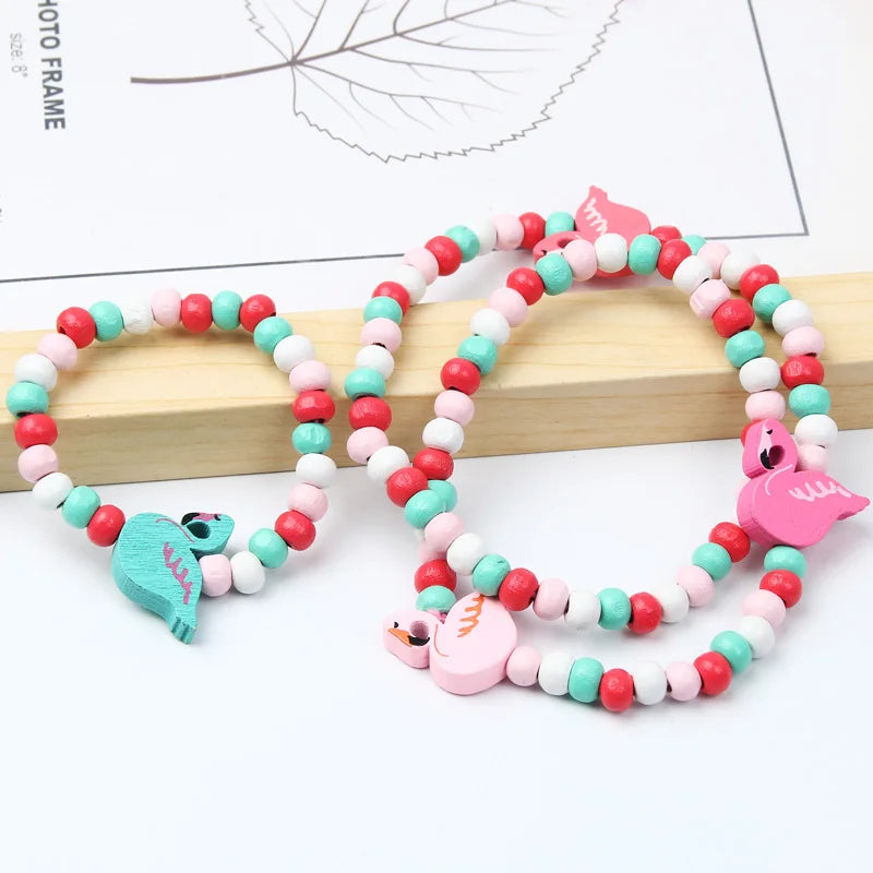 2pcs/Set Clay Beads Necklace Bracelet