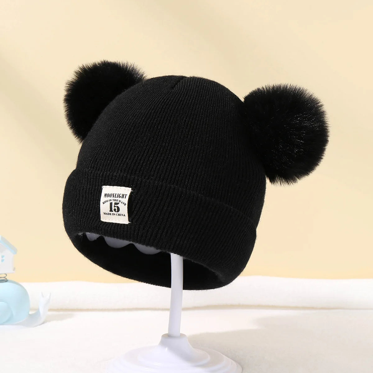 Warm Knitted Hats With EAR Pom