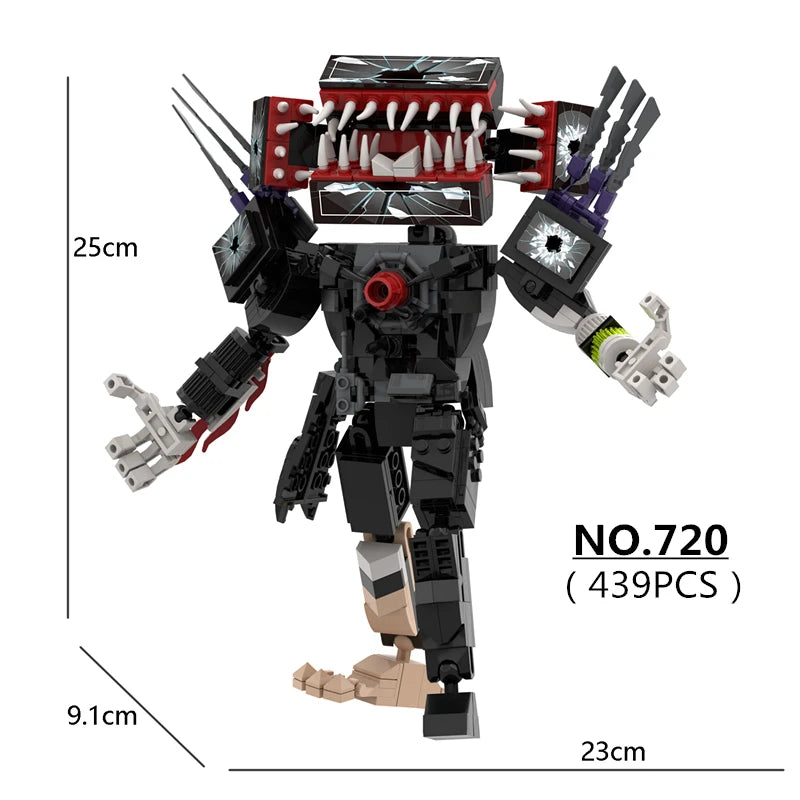 Skibidi Toilet Building Blocks Set Gold Clock Man With Sword Guitor Speaker Man Titan Computer Man Toys For Boys Xmas Gifts