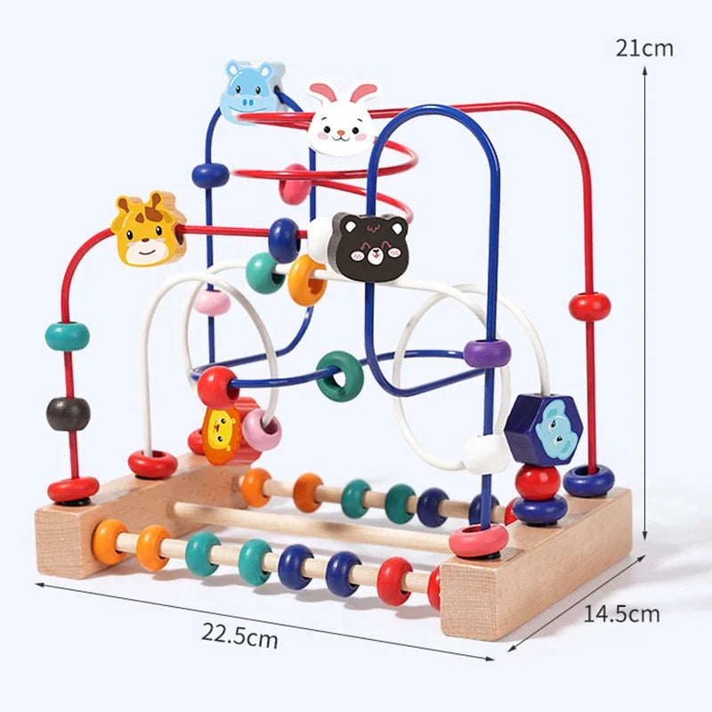 Montessori Baby Toys Wooden Roller Coaster Bead Maze Toddler Early Learning Educational Puzzle Math Toy for Children