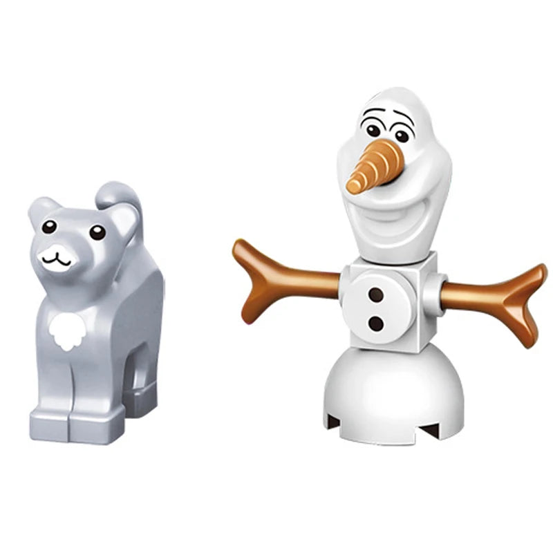 Disney Frozen movie Princess Elsa Ice Castle Princess Magic Castle Set Building Blocks Gift Toys