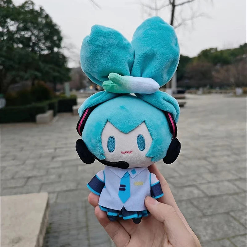 Hatsune Miku 15cm Kawaii Q Version Figure Plush Doll Anime Peripheral Plush Stuffed Toy Collection Model Ornament Toy Girls Gift