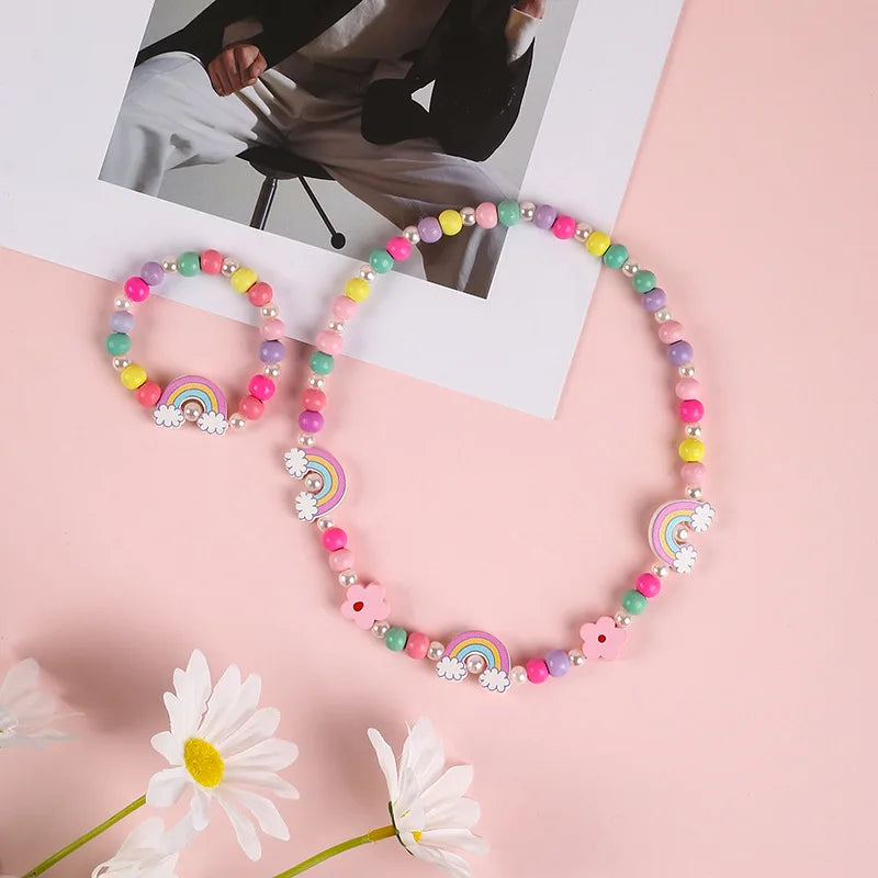 2pcs/Set Clay Beads Necklace Bracelet