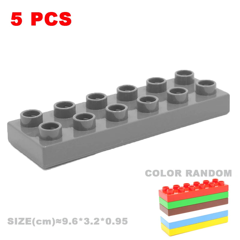 Big Building Blocks Compatible With Duploes Base Bricks Thick Thin Square Assemble Children's DIY Educational Creative Toys