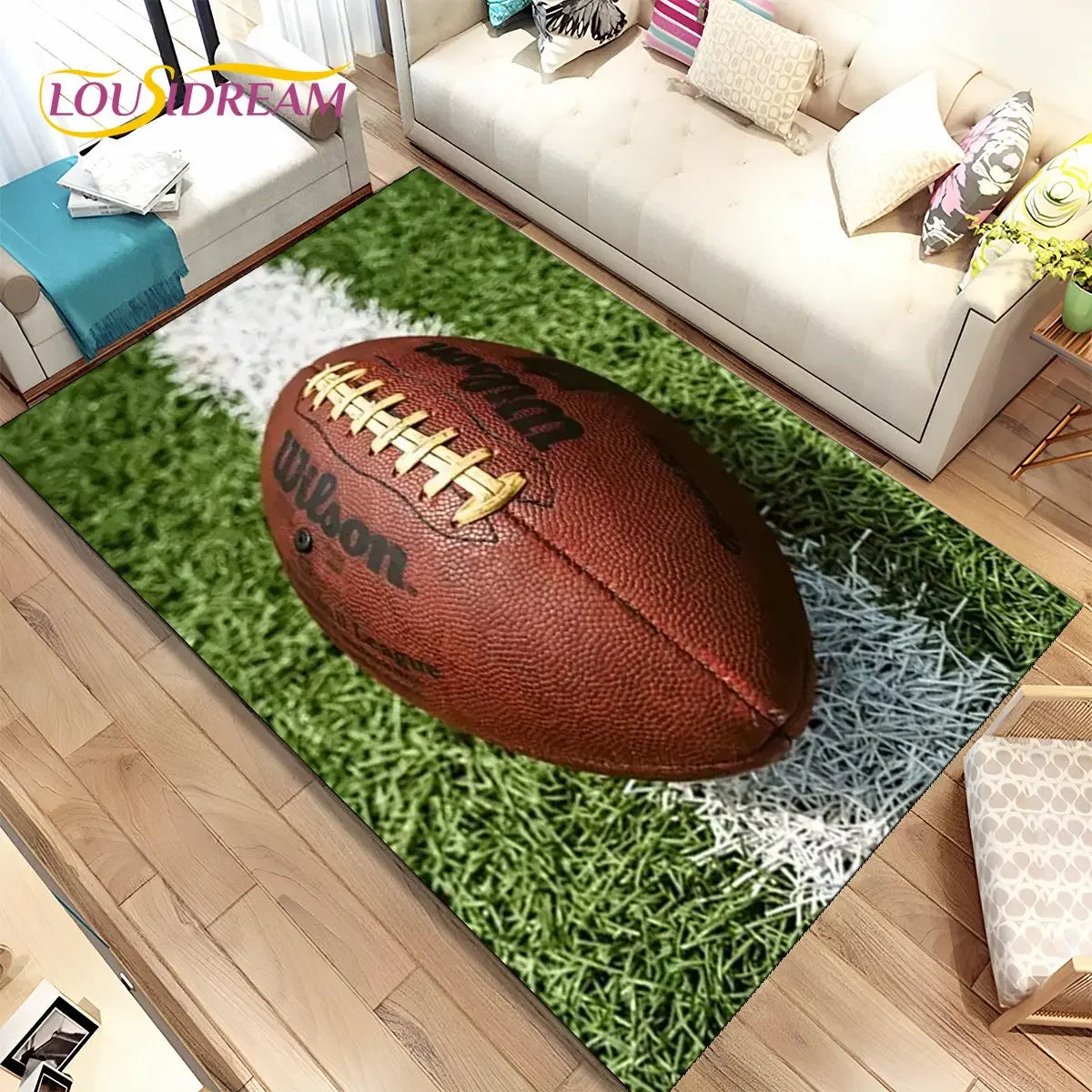 NFL American Football Field Area Rug,Carpet Rug for Living Room Bedroom Sofa Doormat Decoration,kids Play Non-slip Floor Mat