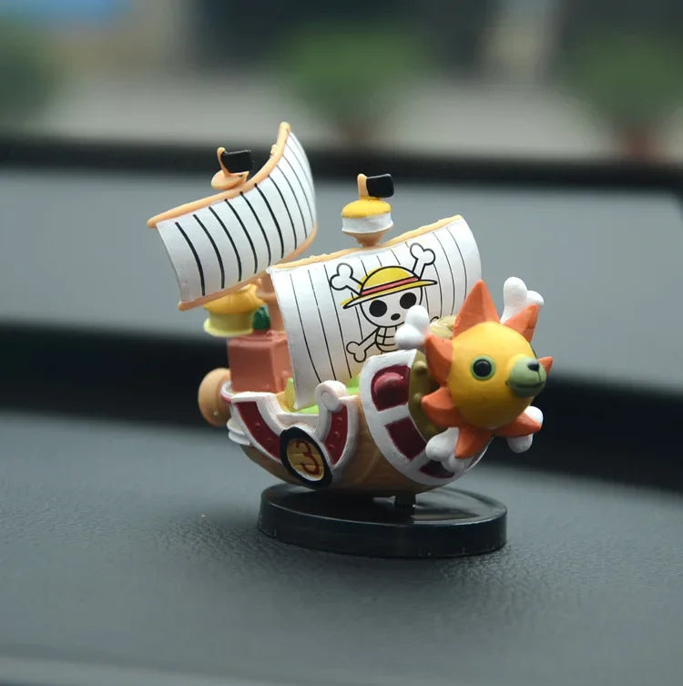 One Piece Anime Ship Figure 7cm Luffy Model Toy Mini Boat Assembled Model Action Figure Super Cute