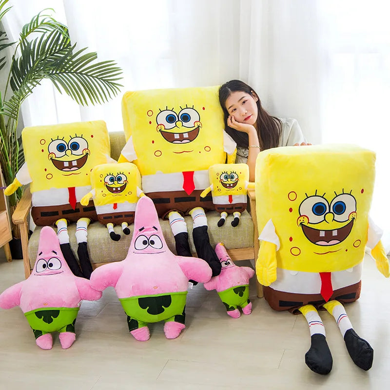 SpongeBob Patrick Star Plush Toy Lovely Stuffed Anime Cartoon Plushies Cuddly Movie Doll Pillow Birthday Gifts