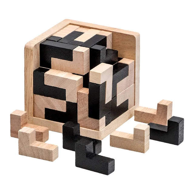 3D Cube Puzzle Interlocking Creative Educational Wooden Toy