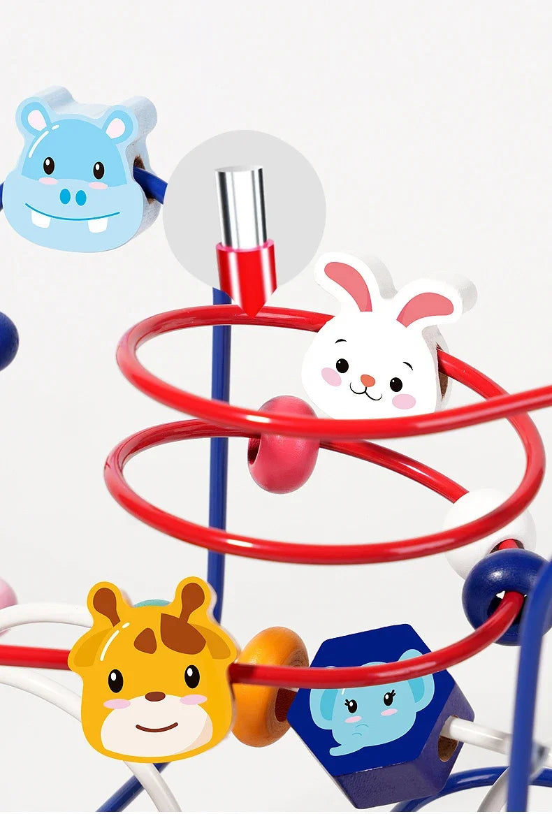 Montessori Baby Toys Wooden Roller Coaster Bead Maze Toddler Early Learning Educational Puzzle Math Toy for Children