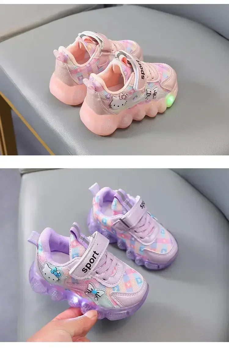 Hello Kitty Baby Girl Led Light Sneakers Kids Shoes