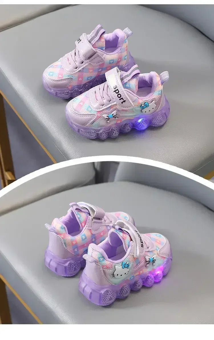 Hello Kitty Baby Girl Led Light Sneakers Kids Shoes