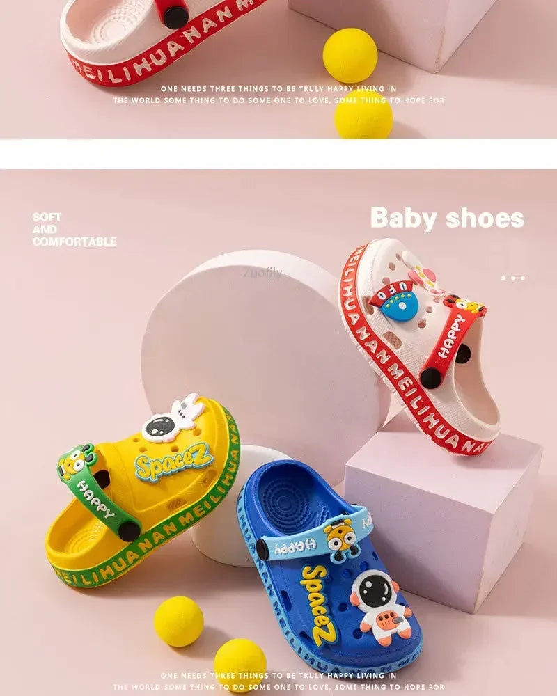 Colorful UFO animated toddler's crocs