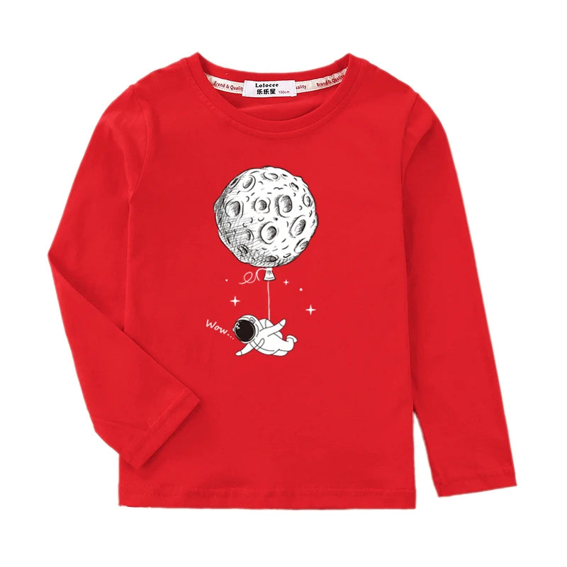 SPACE Themed Boys Long Sleeved Astronaut T-shirt