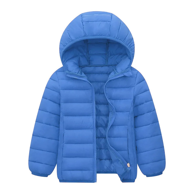 Kid's Lightweight Down Warm Hooded Jacket