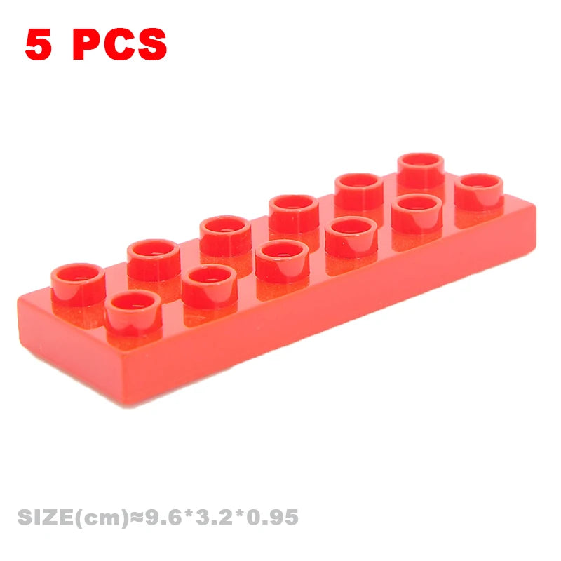 Big Building Blocks Compatible With Duploes Base Bricks Thick Thin Square Assemble Children's DIY Educational Creative Toys
