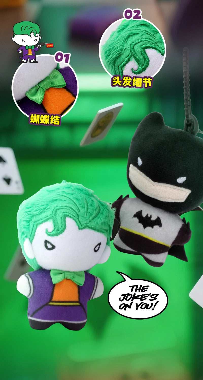 DC Movies HEROS 9cm Superman Batman Harley Quinn Plush Toy Soft Keychain Creative Cartoon Gift for Christmas Halloween