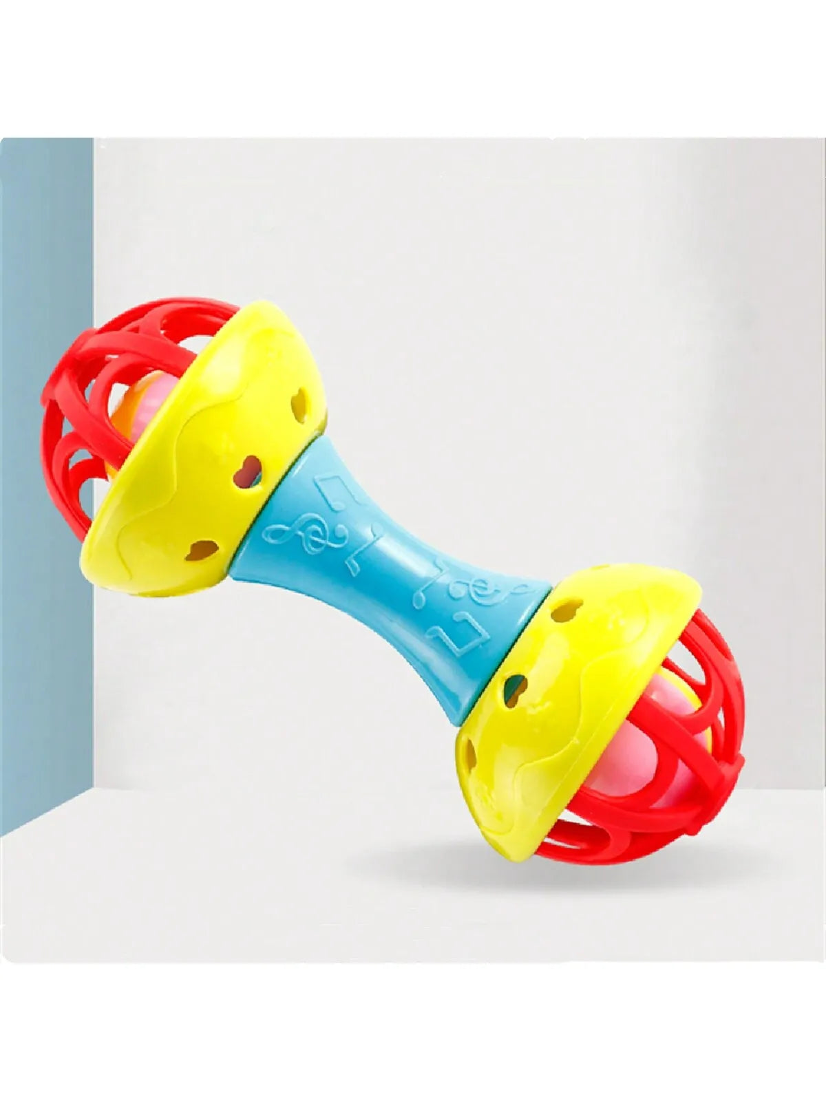 1pc random color Toddler Double-headed Hand Rattles Soothing Hand Grip Rattles Toys Baby Rattle Baby Nibbling Toys Baby Toys