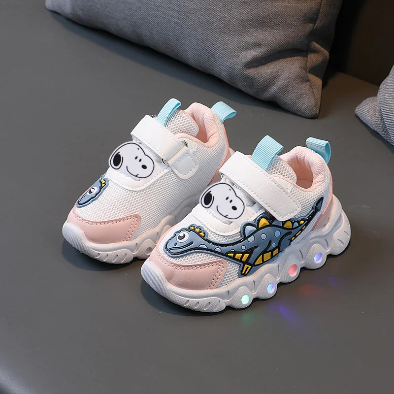 Dinosaur Snoopy Lighted Children Casual Shoes
