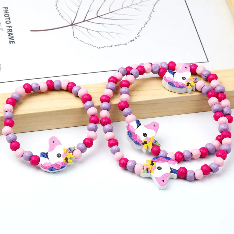 2pcs/Set Clay Beads Necklace Bracelet