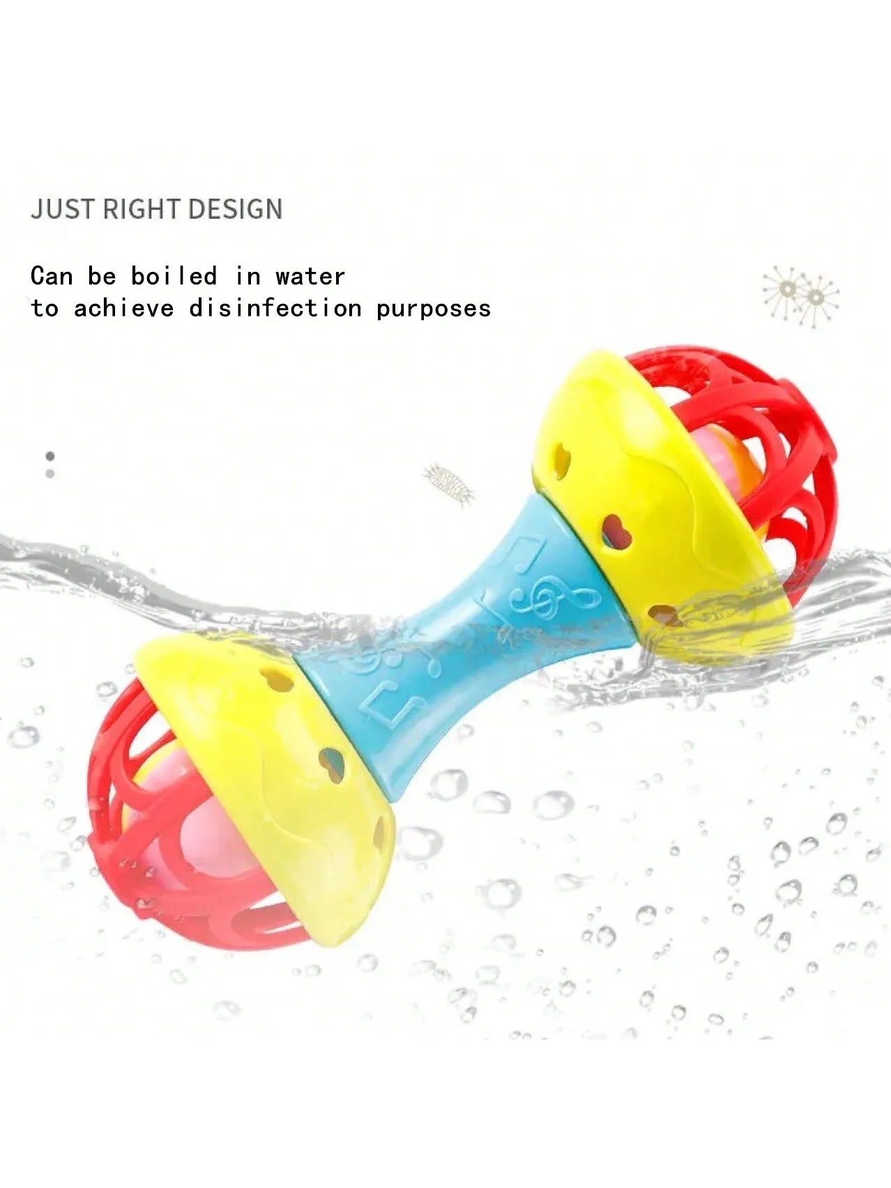 1pc random color Toddler Double-headed Hand Rattles Soothing Hand Grip Rattles Toys Baby Rattle Baby Nibbling Toys Baby Toys