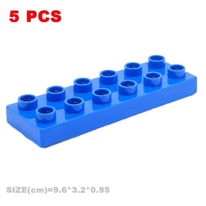 Big Building Blocks Compatible With Duploes Base Bricks Thick Thin Square Assemble Children's DIY Educational Creative Toys