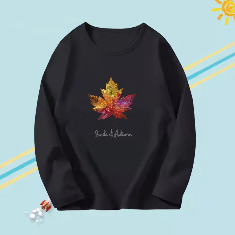 Beautiful PRINTED Long Sleeve O-neck Cotton T-shirts