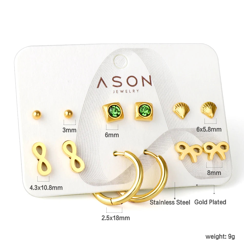 6 Pairs Of Fashion Earrings Set For Girls